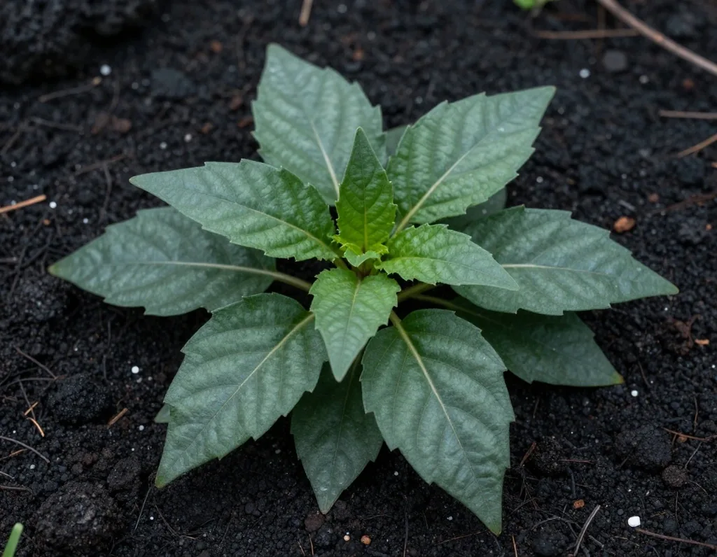 Ashwagandha plant in soil