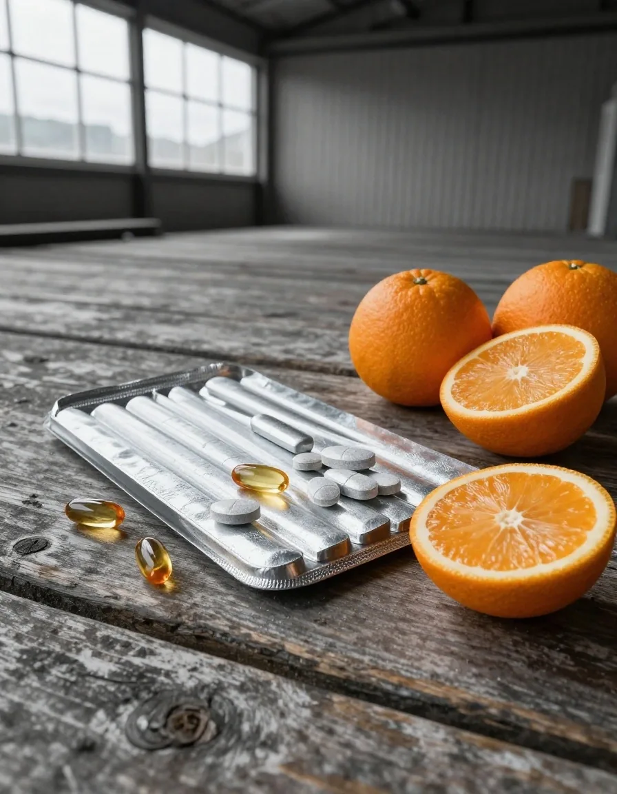 Zinc and vitamin C tablets with citrus